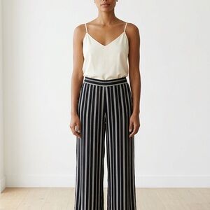 LOFT Black and White Wide Leg Pants